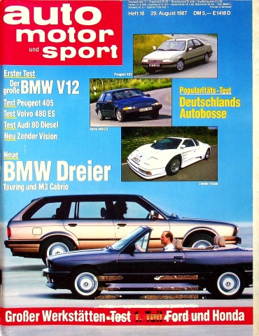 Deckblatt Auto Motor und Sport (18/1987)